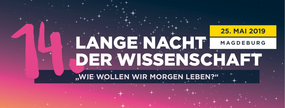 Ankündigungsbanner für die Lange Nacht der Wissenschaft in Magdeburg
