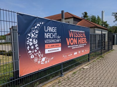 Banner für die Lange Nacht der Wissenschaft in Magdeburg